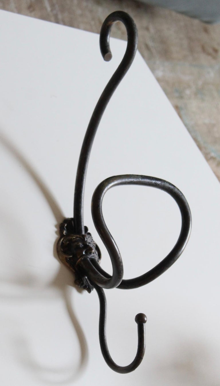 Italian Designer, Pair of Organic Coat Hangers, Painted Iron, Italy