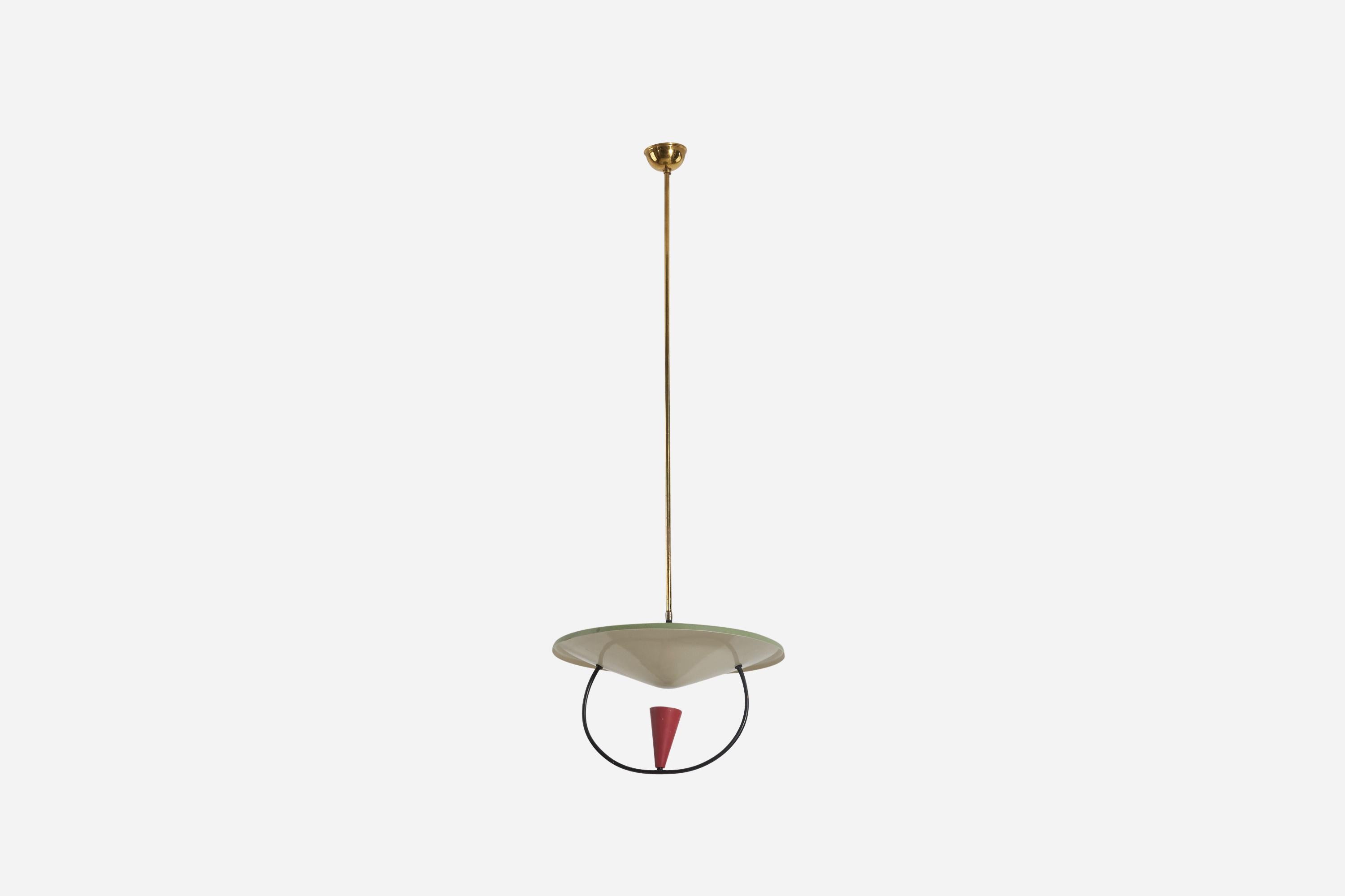 Italiano Ciondolo di design italiano, metallo laccato, ottone, Italia, anni '60 in vendita