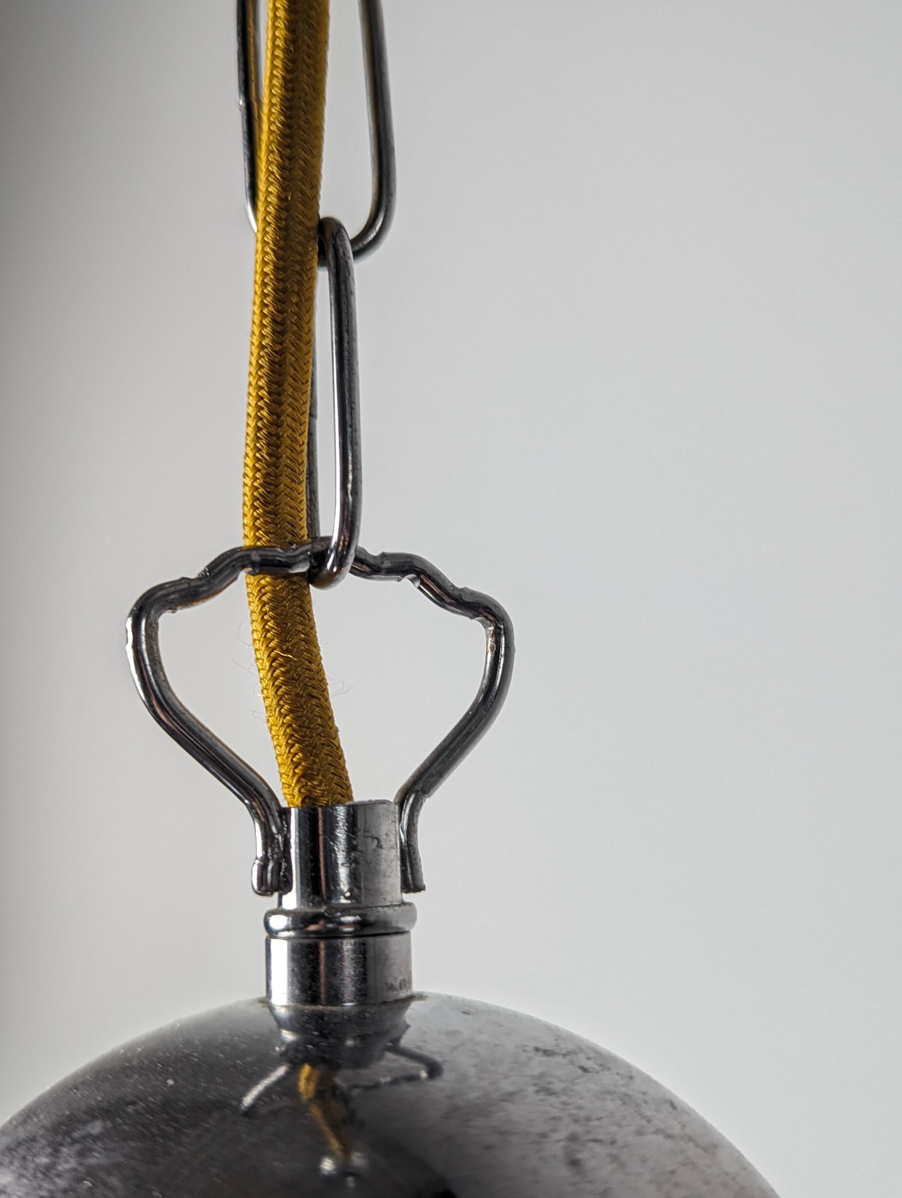 Lampe suspendue de designer italien avec verre Murano bleu en vente 2