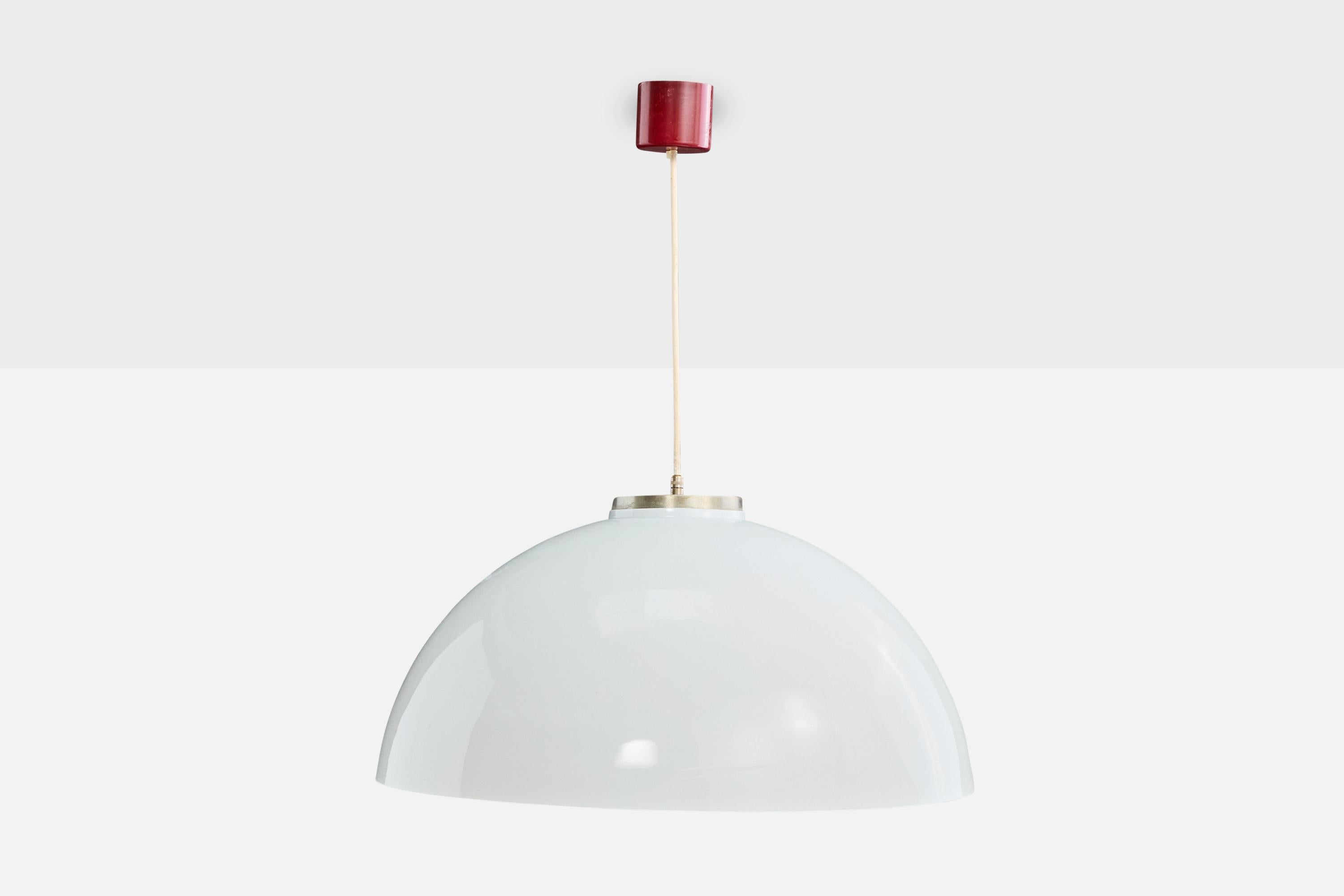 Mid-Century moderno Designer italiano, lampada a sospensione, acrilico, metallo, Italia, anni '70 in vendita