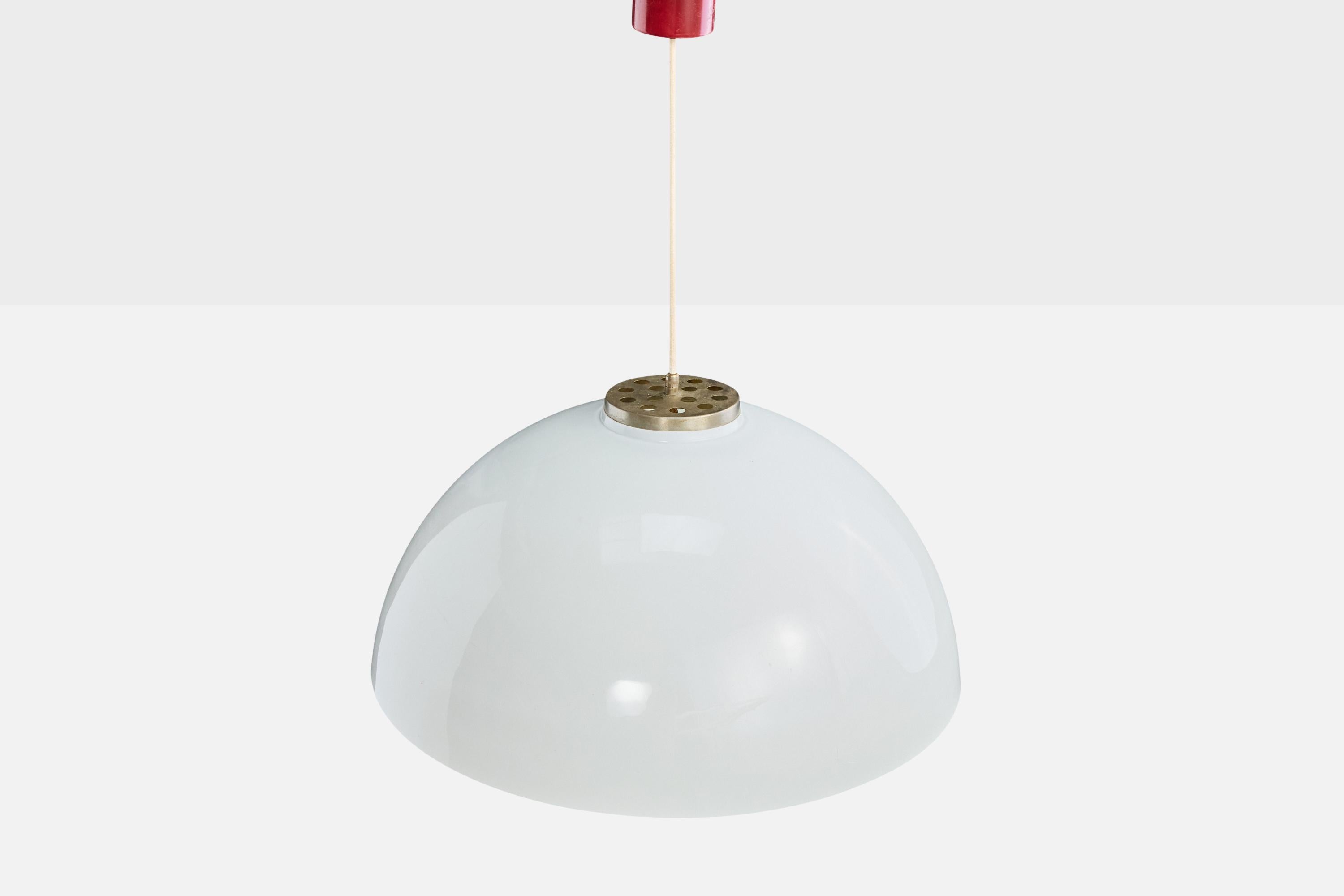 Italiano Designer italiano, lampada a sospensione, acrilico, metallo, Italia, anni '70 in vendita