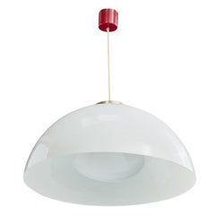Designer italien, lampe suspendue, acrylique, métal, Italie, années 1970