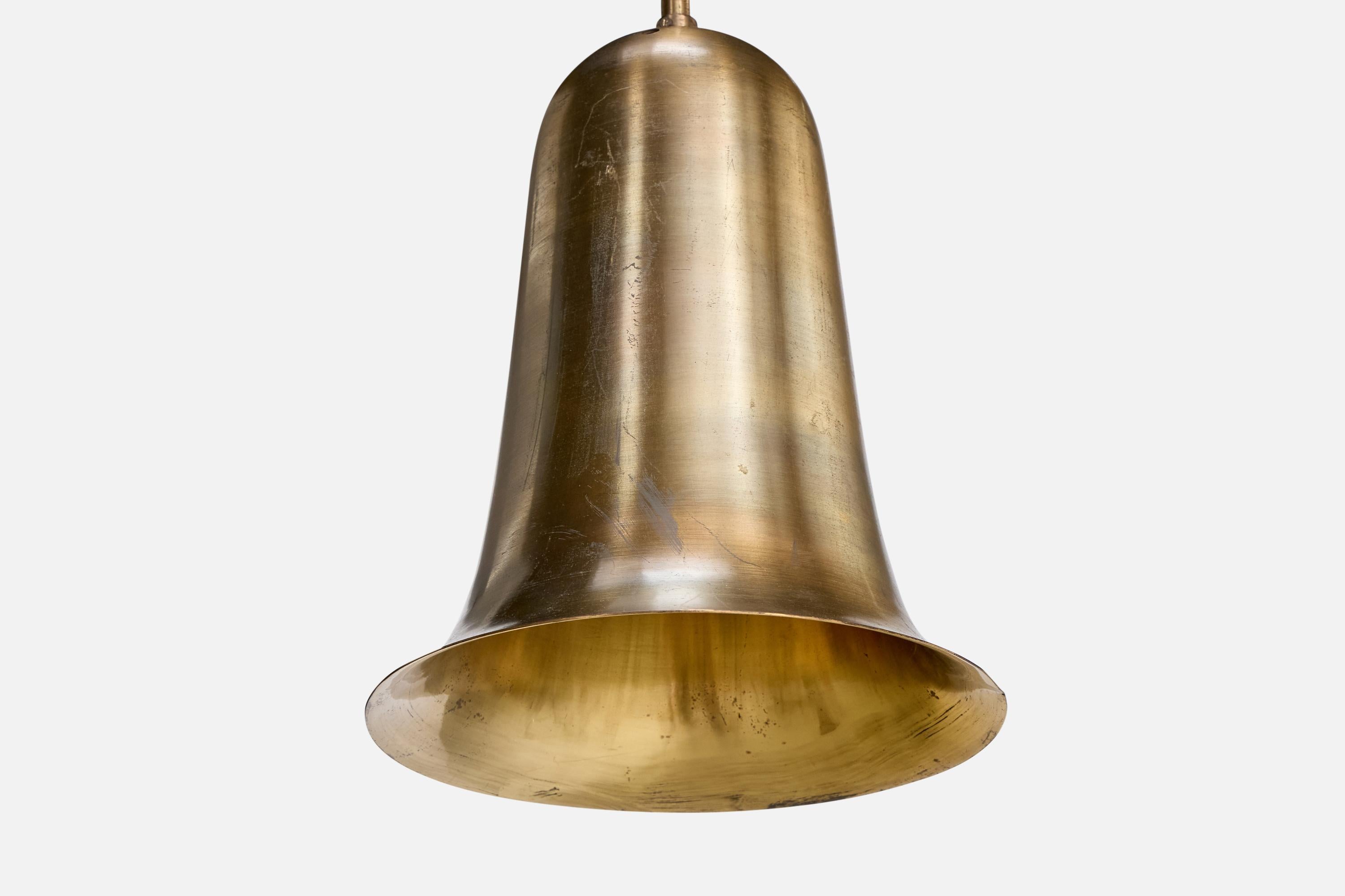 Designer italiano, Lampada a sospensione, Ottone, Francia, anni '50 In condizioni buone in vendita a High Point, NC