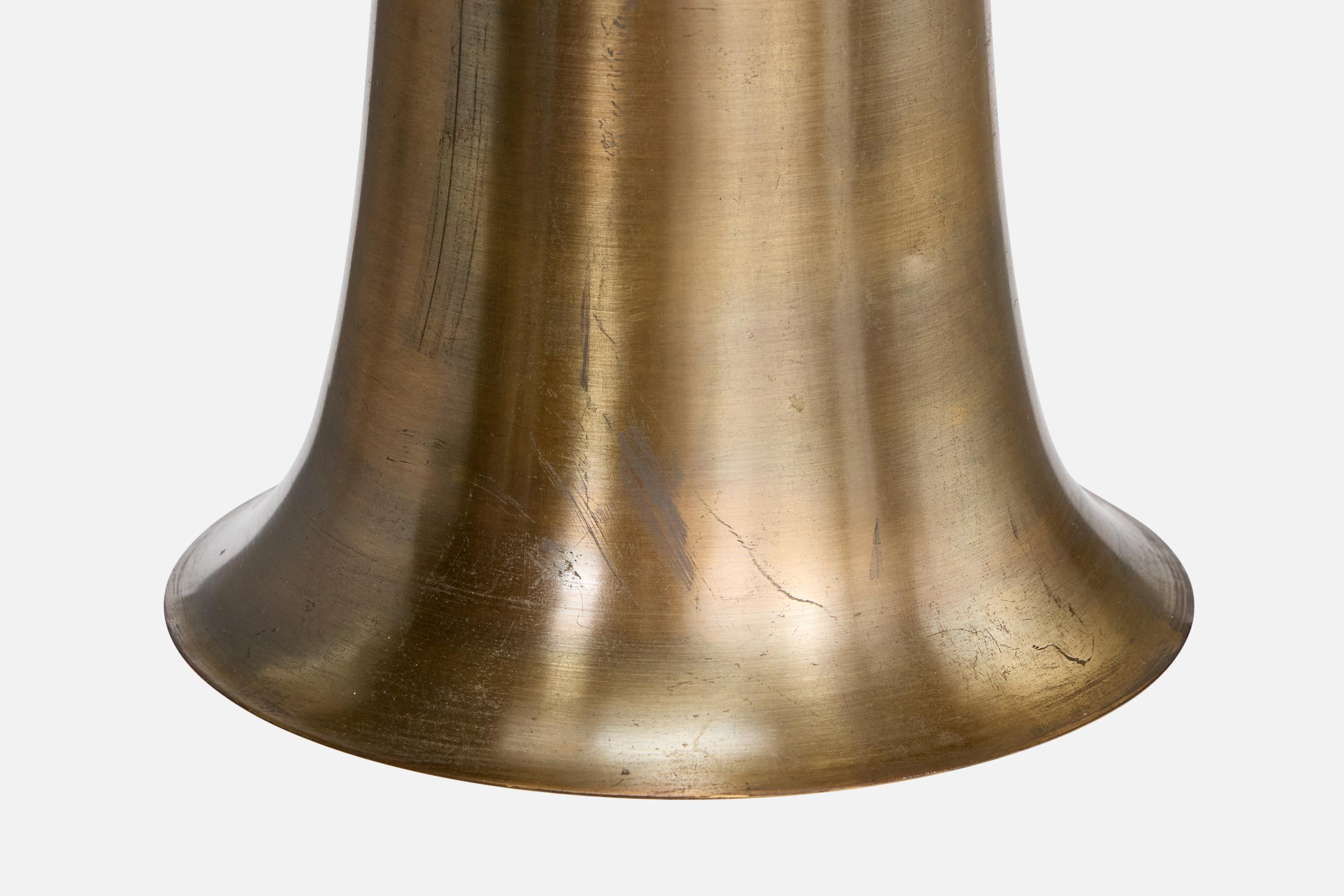 Metà XX secolo Designer italiano, Lampada a sospensione, Ottone, Francia, anni '50 in vendita