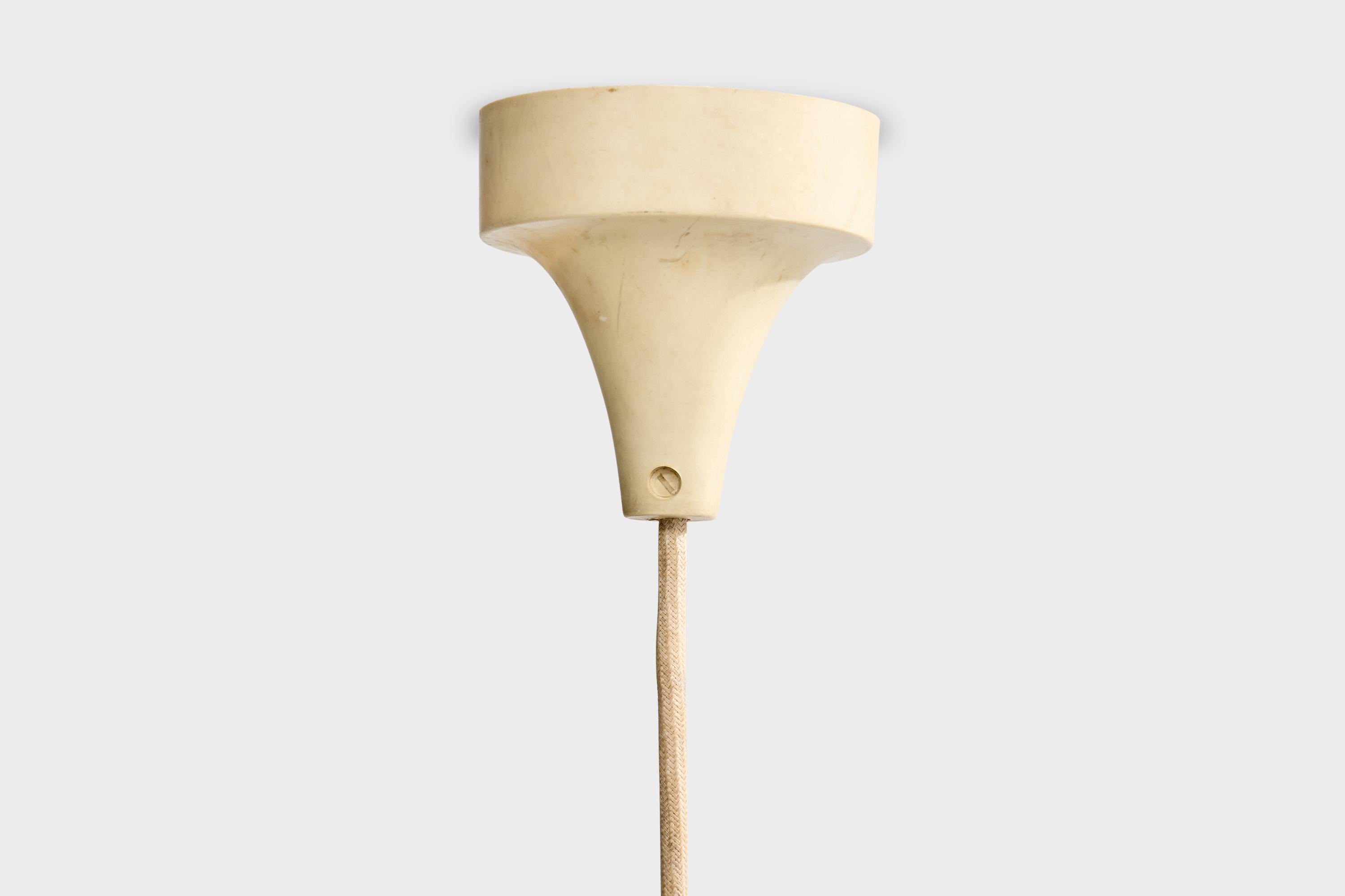 Designer italiano, Lampada a sospensione, Ottone, Francia, anni '50 in vendita 2