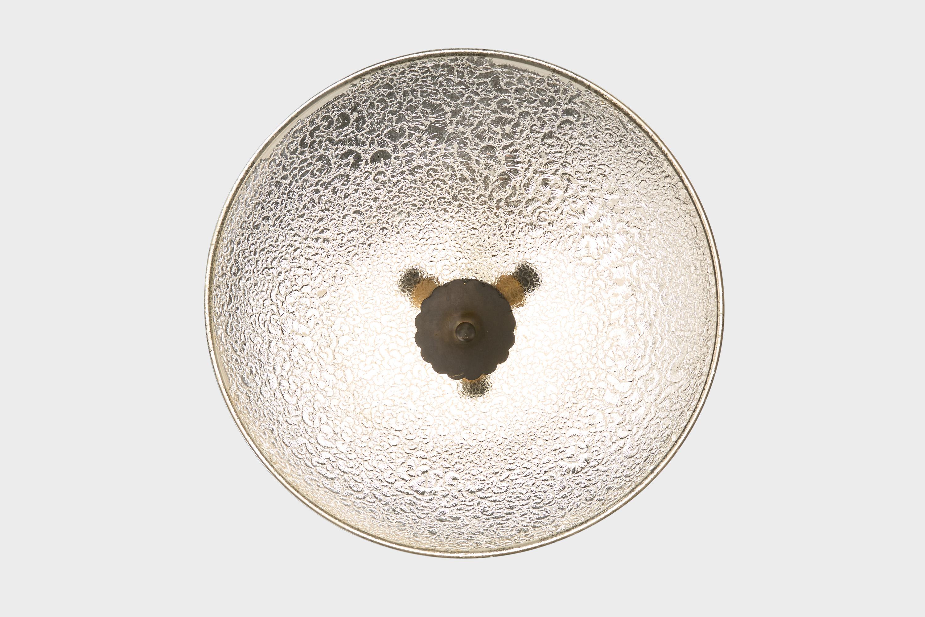 Mid-20th Century Italian Designer, Pendant Light, Brass, Glass, Italy, 1930s