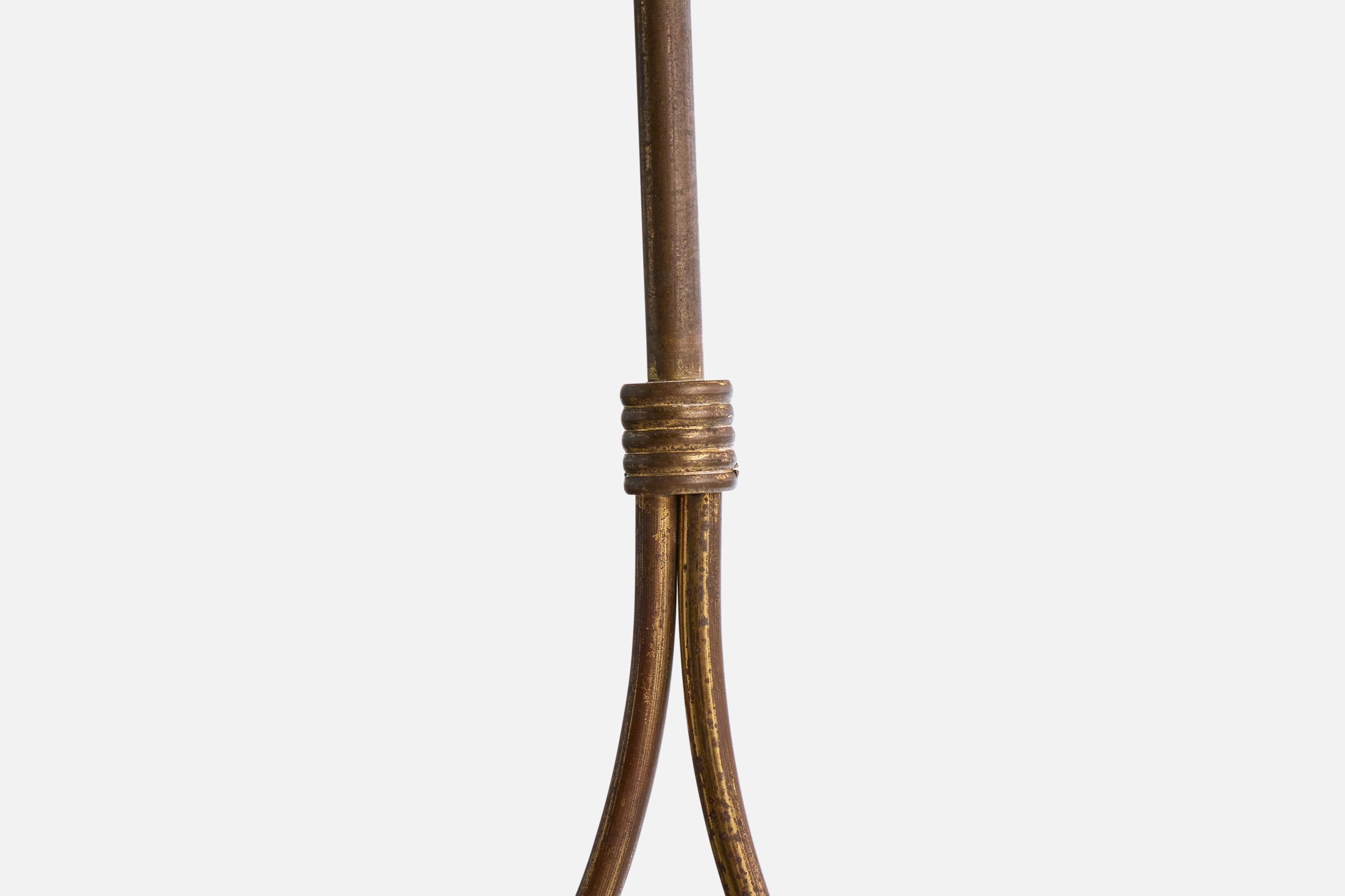 Designer italiano, lampada a sospensione, ottone, vetro, Italia, anni '40 in vendita 2