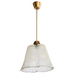 Diseñador italiano, Lámpara colgante, Latón, Cristal, Italia, Años 50