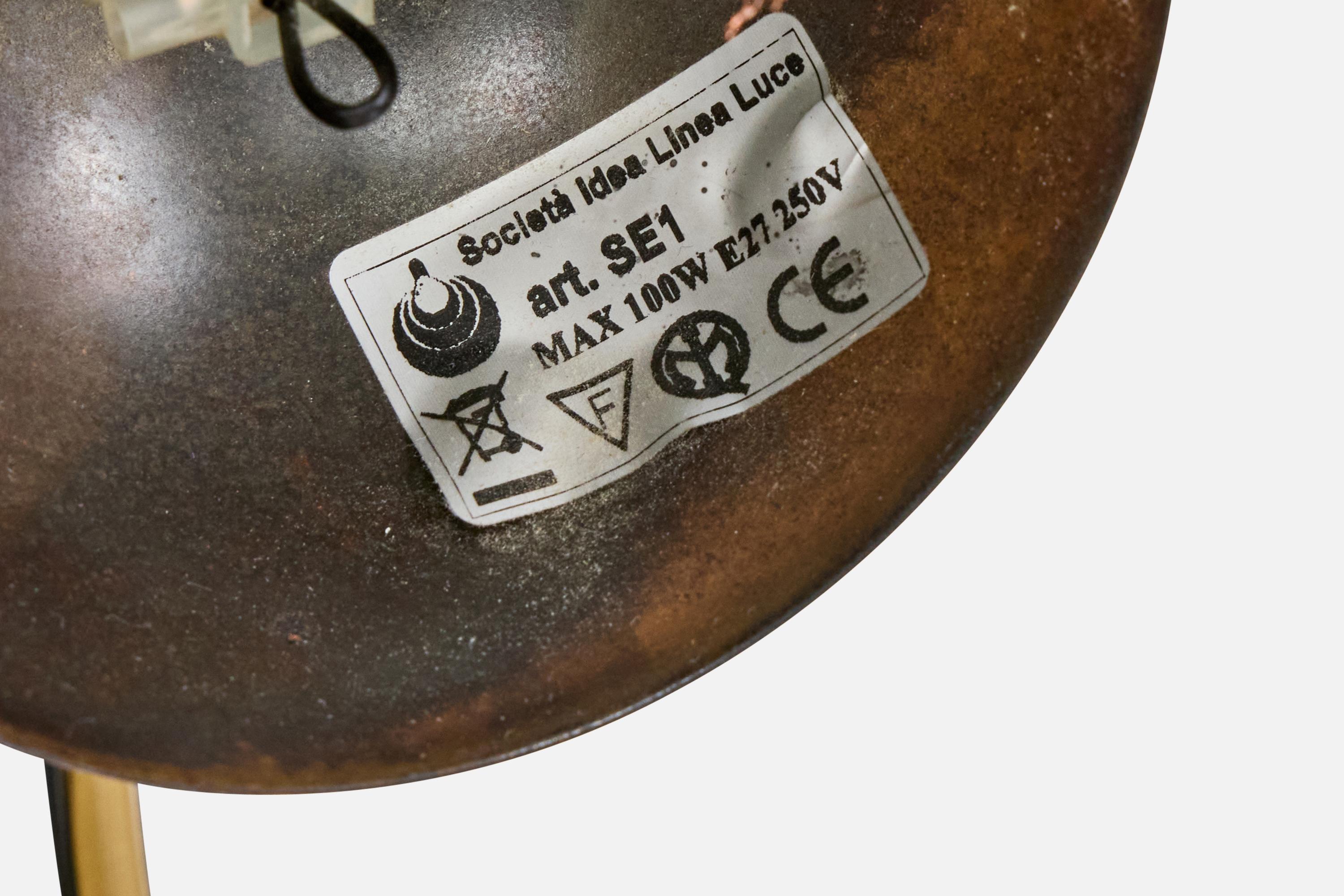 Lampe à suspension italienne, laiton, verre, Italie, années 1990 en vente 3