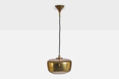 Italian Designer, Pendant Light, Brass, Italy, 1960s