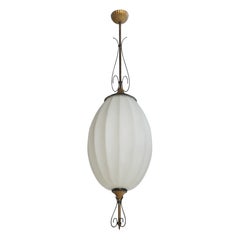 Designer italiano, Lampada a sospensione, Ottone,  Metallo, vetro, Italia, anni '30