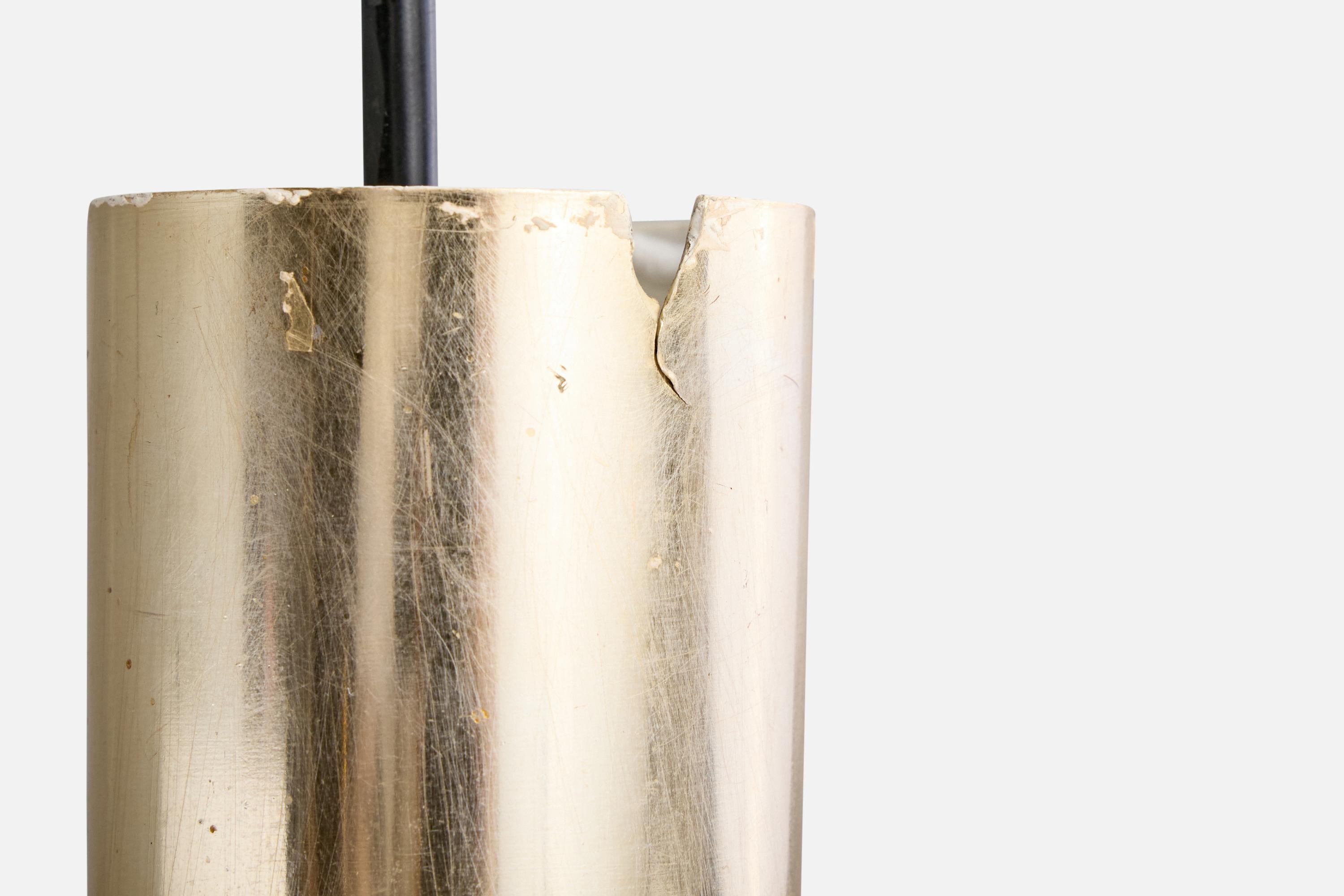 Designer italien, lampe suspendue, verre, laiton, métal, Italie, années 1970 en vente 4
