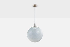 Italian Designer, Pendant Light, Glass, Metal, Italy, 1940s