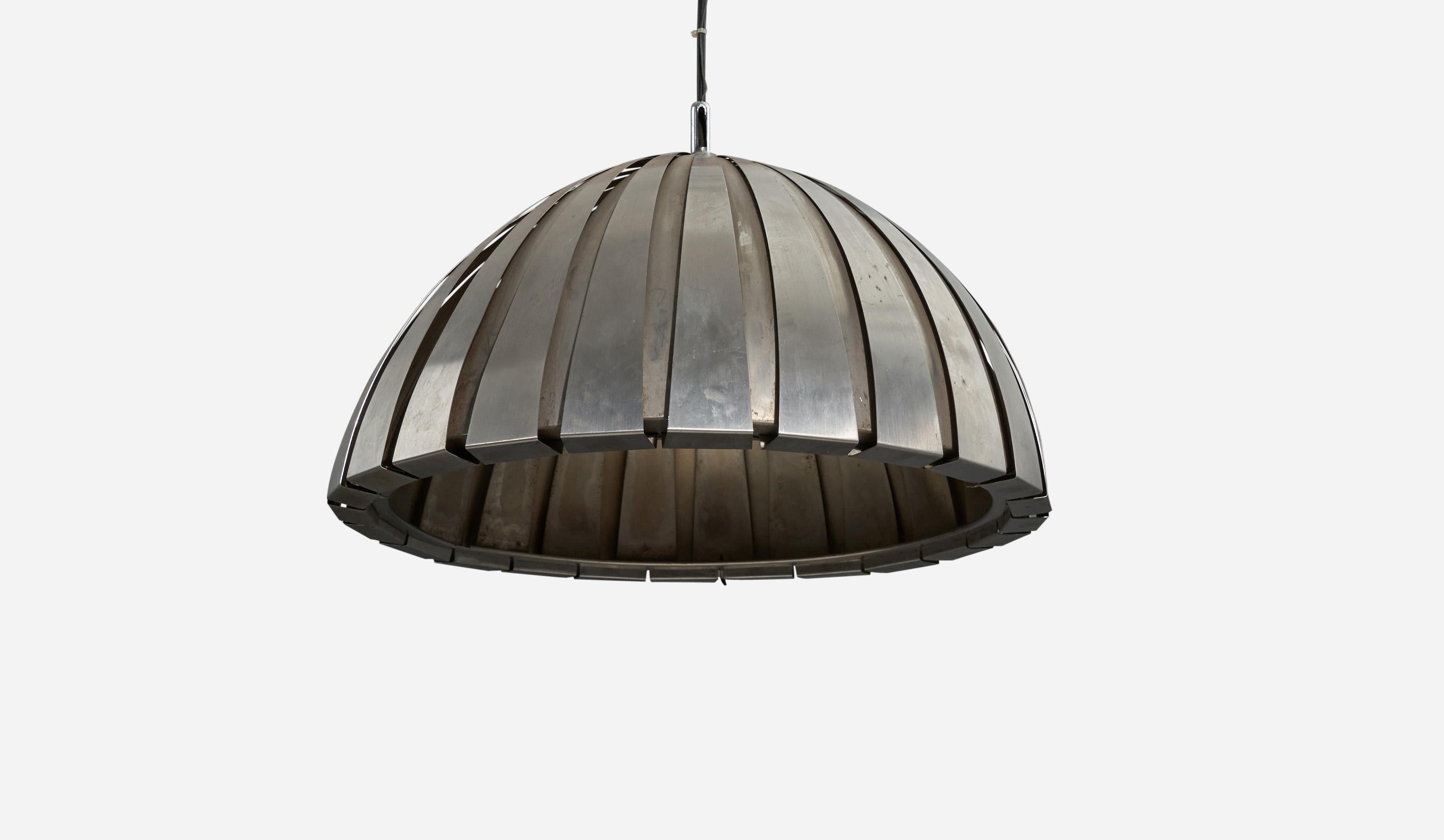 A metal pendant light designed and produced by an Italian designer, Italy, 1960s.