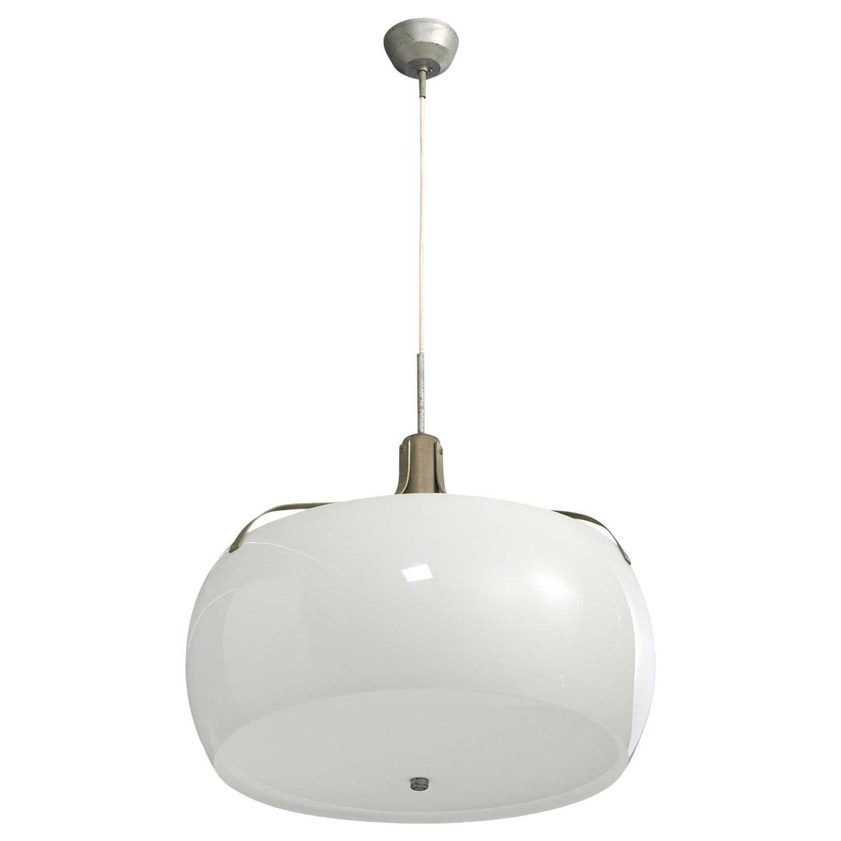 Italian Designer, Pendant Light, Metal, Perspex, Italy, 1970s