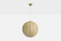 Italian Designer, Pendant Light, Resin, Brass, Italy, 1960s