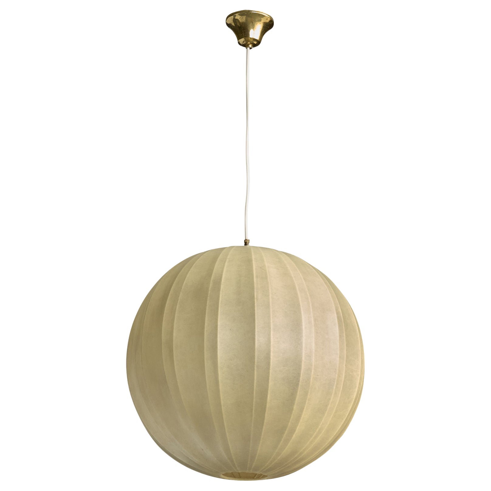 Italian Designer, Pendant Light, Resin, Brass, Italy, 1960s