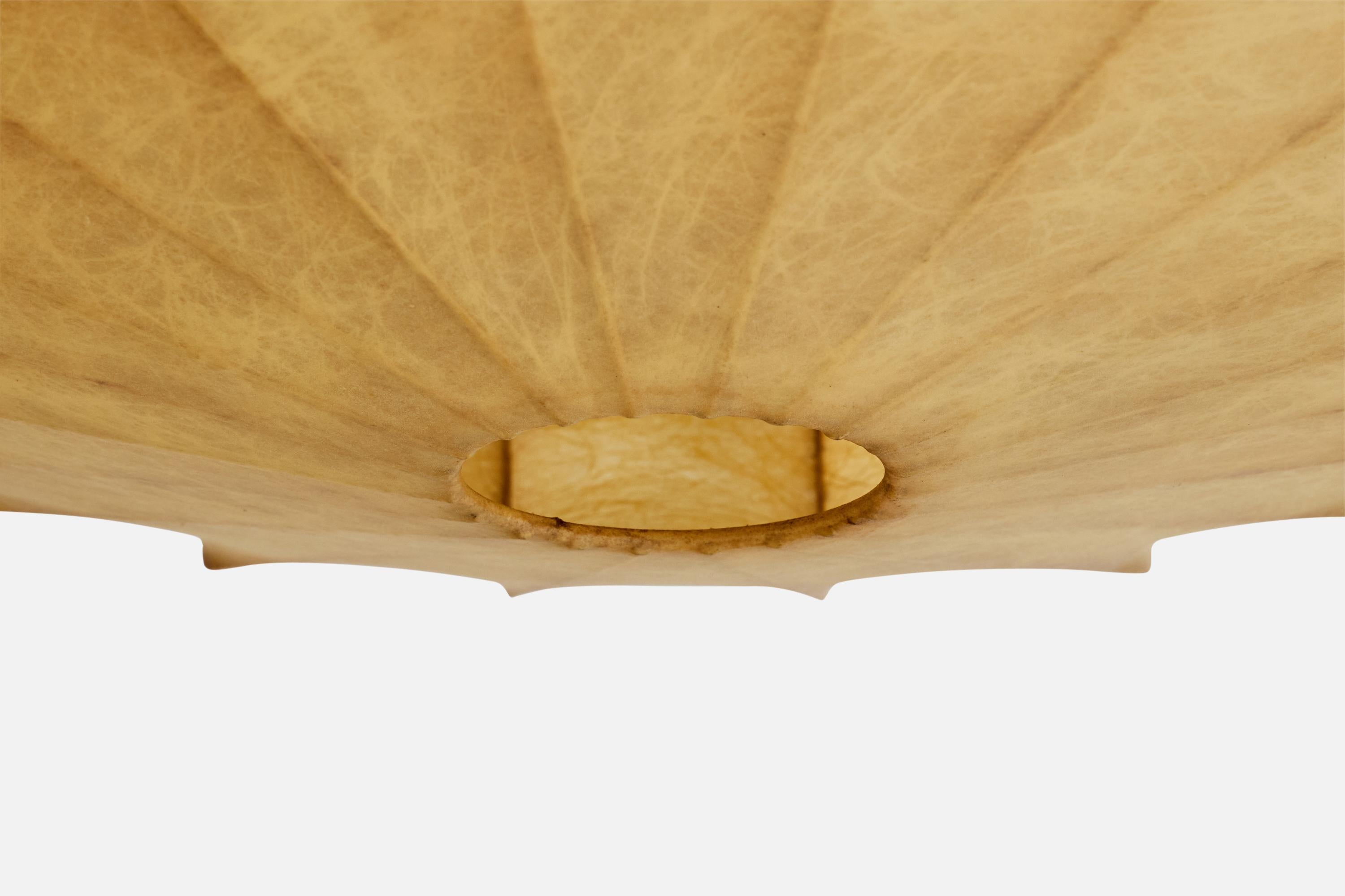 Italian Designer, Pendant Light, Teak, Resin, Italy, 1960s For Sale 1
