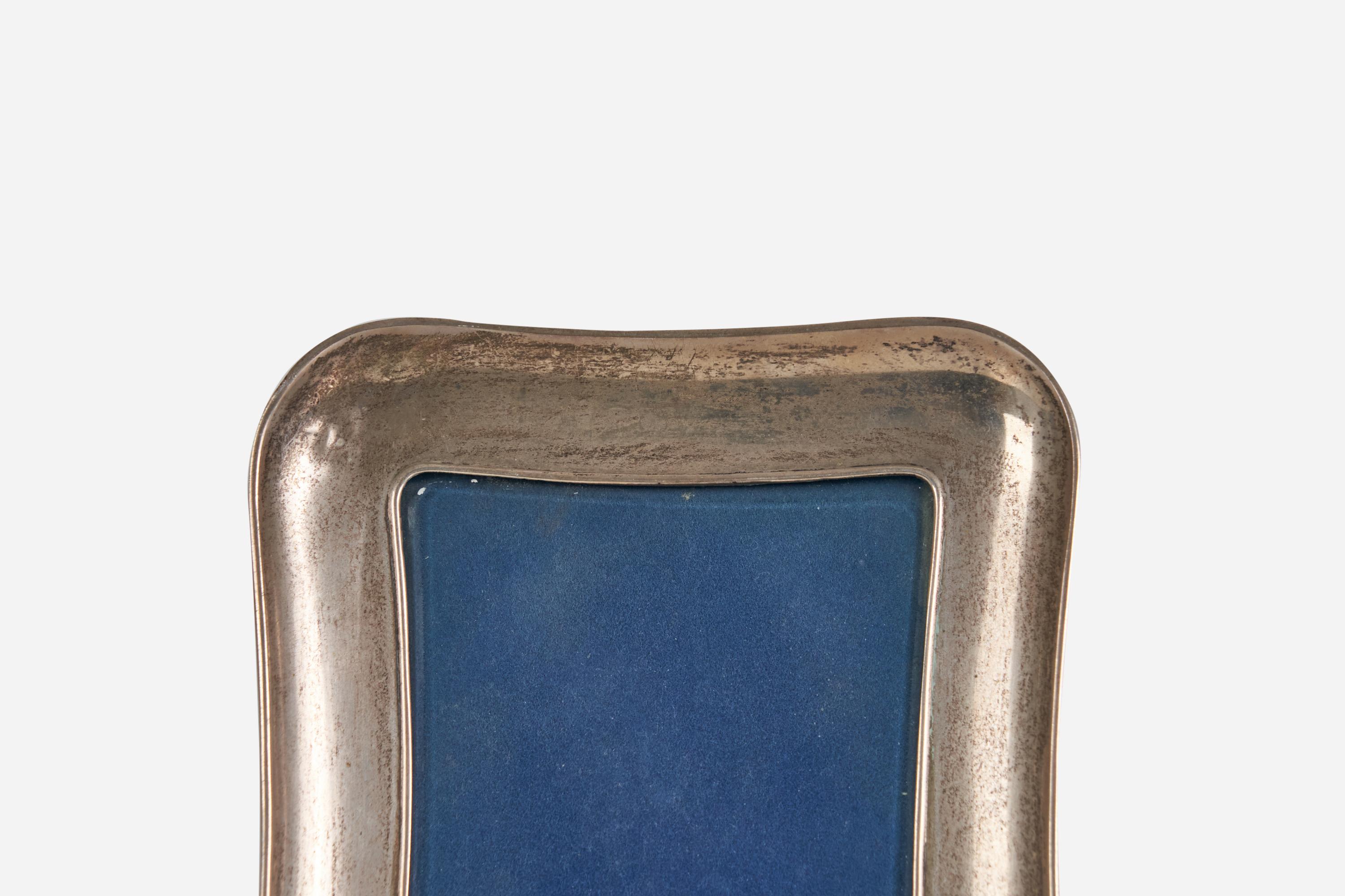 Mid-20th Century Italian Designer, Photo Frame, Sterling Silver, Italy, C. 1940s For Sale