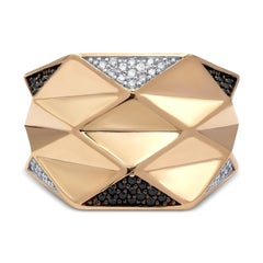 Italian Designer Rococo Baroque Style Rose Gold 14 Karat Statement Ring for Her