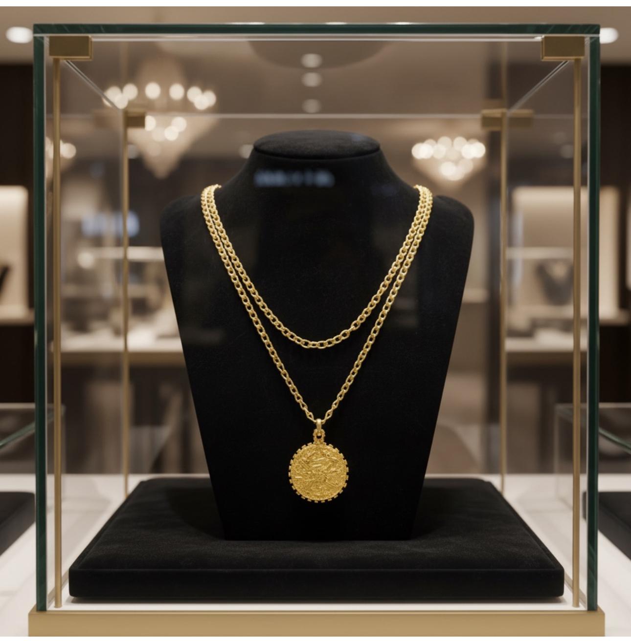 Questa collana romana dal design italiano, realizzata in oro giallo 18 carati, pesa circa 53,02 grammi e misura 40 pollici di lunghezza. Risalente agli anni '90, questo pezzo vanta un'artigianalità duratura e uno stile classico che lo rendono