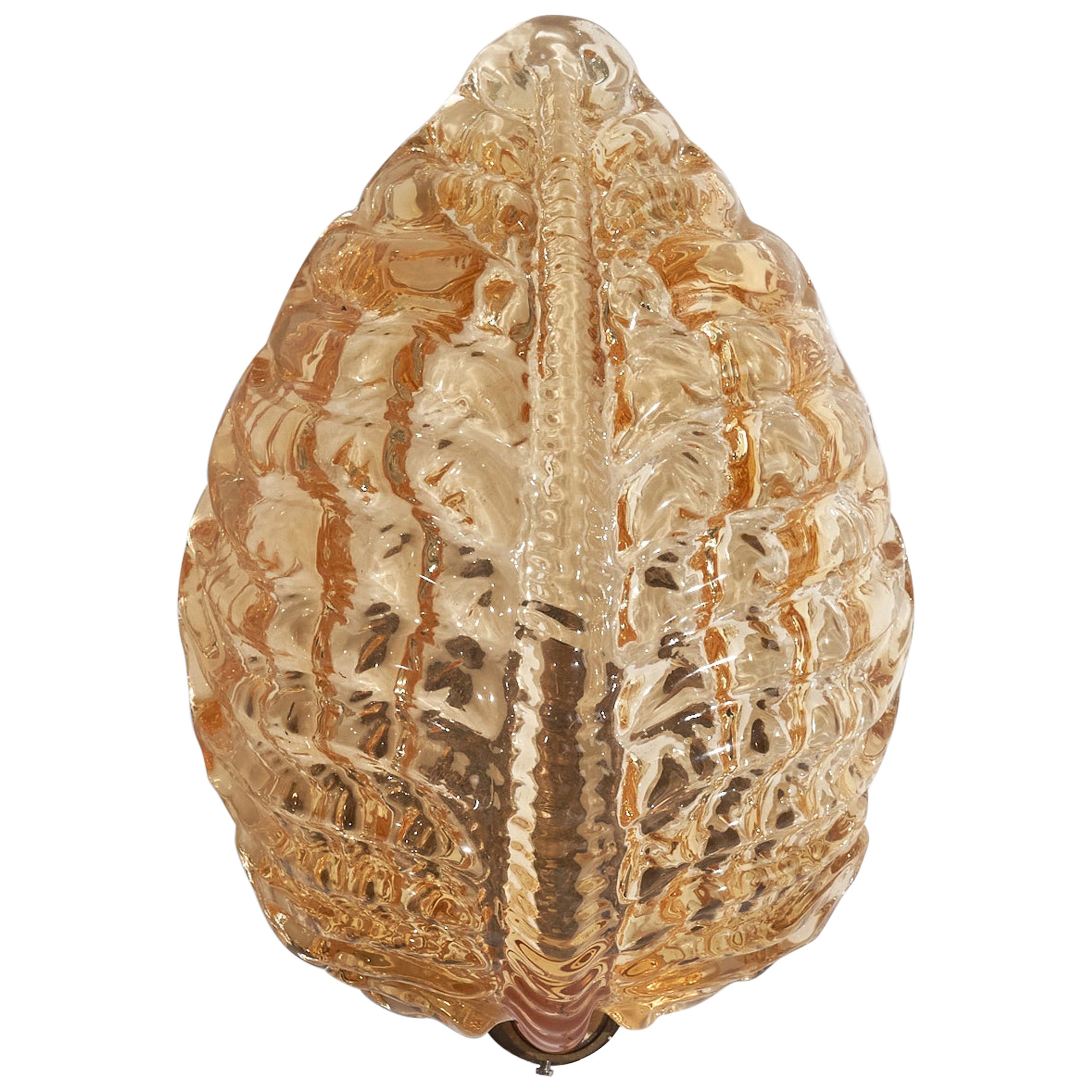 Sconce di design italiano, ottone, vetro, Italia, anni '60