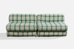 Italian Designer, Sectional Sofa, Fabric, Italy, 1970s