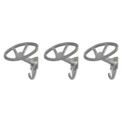 Italian Designer, Set of 3 Coat Hangers, Aluminum, Italy, 1940s