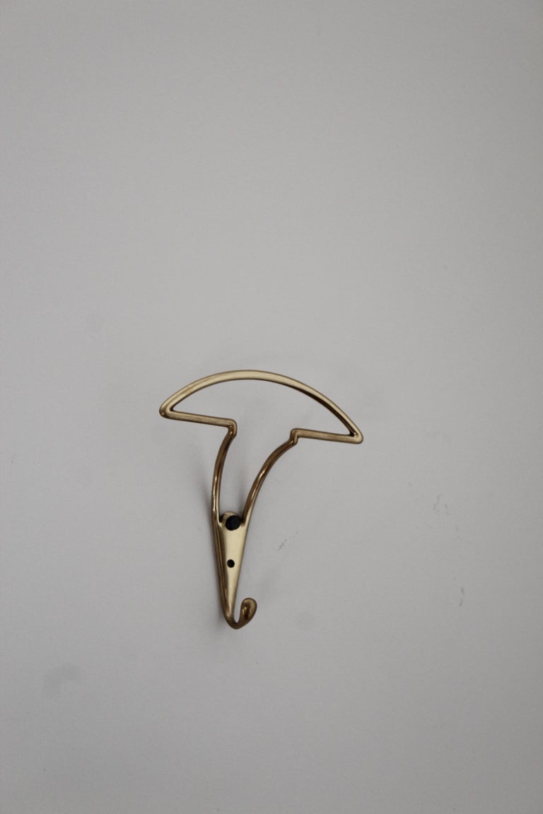Italian Designer, Set of 5 Coat Hangers, Brass, Italy, 1940s For Sale