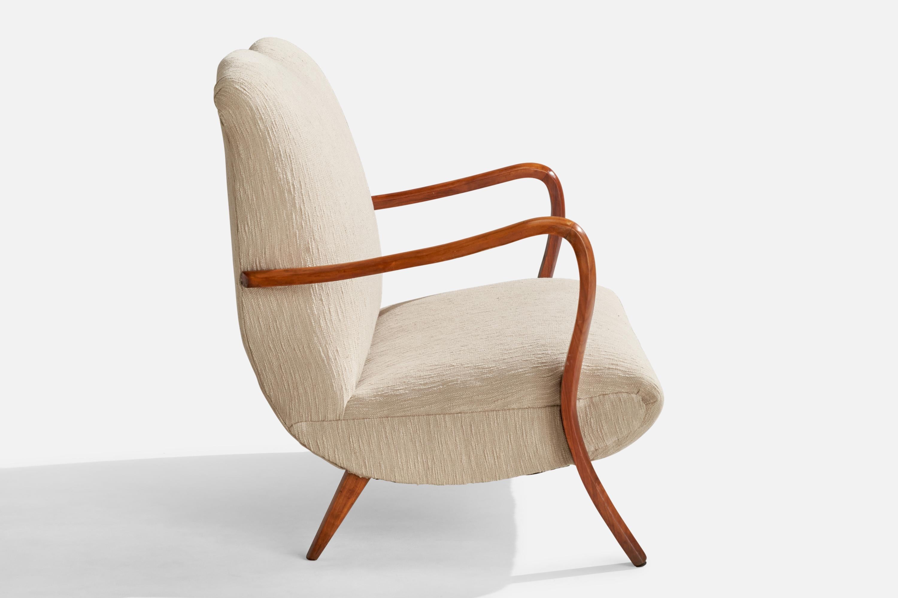 Milieu du XXe siècle Créateur italien, banquette, bois, tissu, Italie, années 1940 en vente