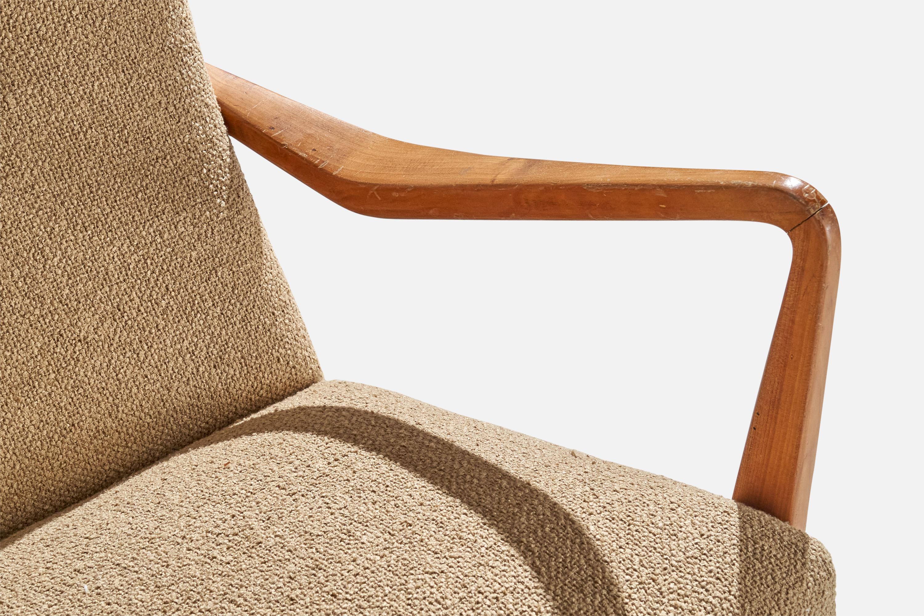 Designer italiano, divano, legno, tessuto, Italia, anni '1950 in vendita 2