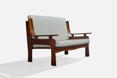 Italienische Designerin, Sofa, Holz, Stoff, Italien, 1960er Jahre