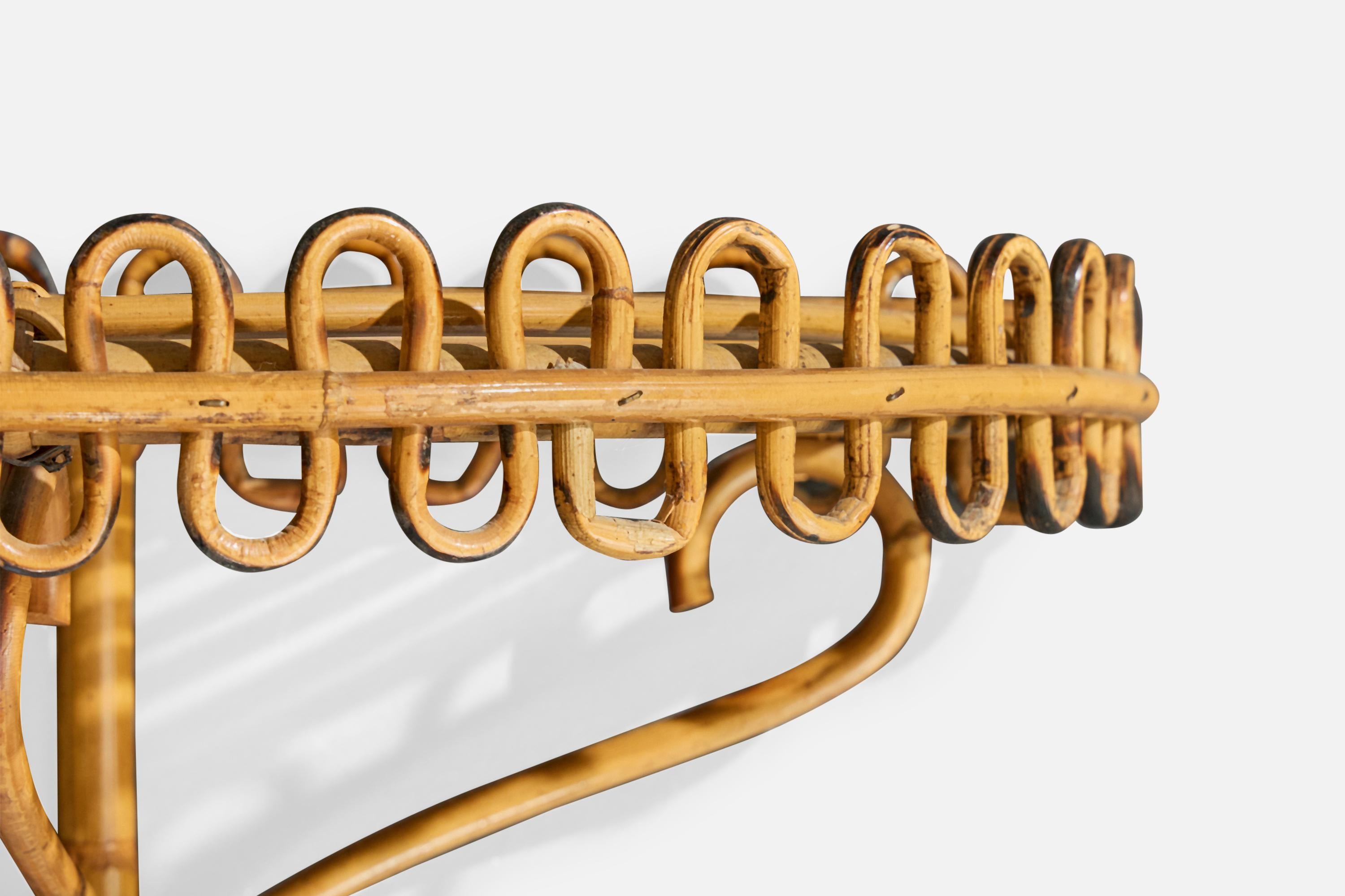 Italienischer Designer, Regal, Bambus, Rattan, Italien, 1960er im Angebot 1