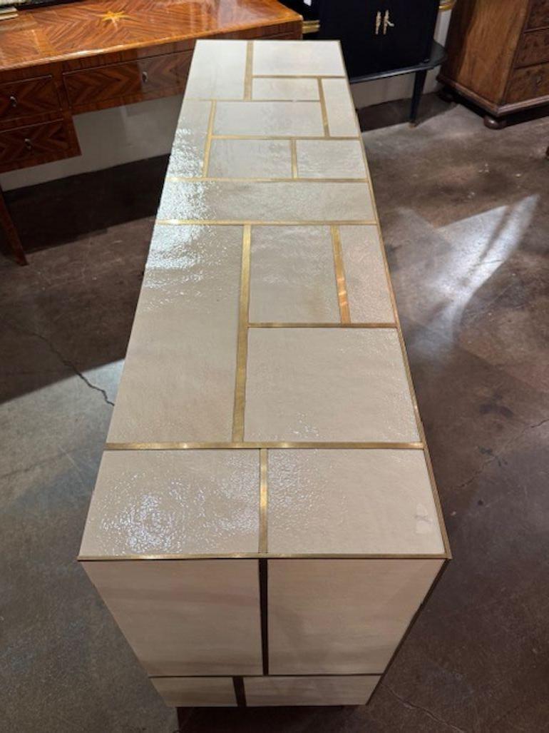 Porcelain Italian Designer Side Cabinet For Sale