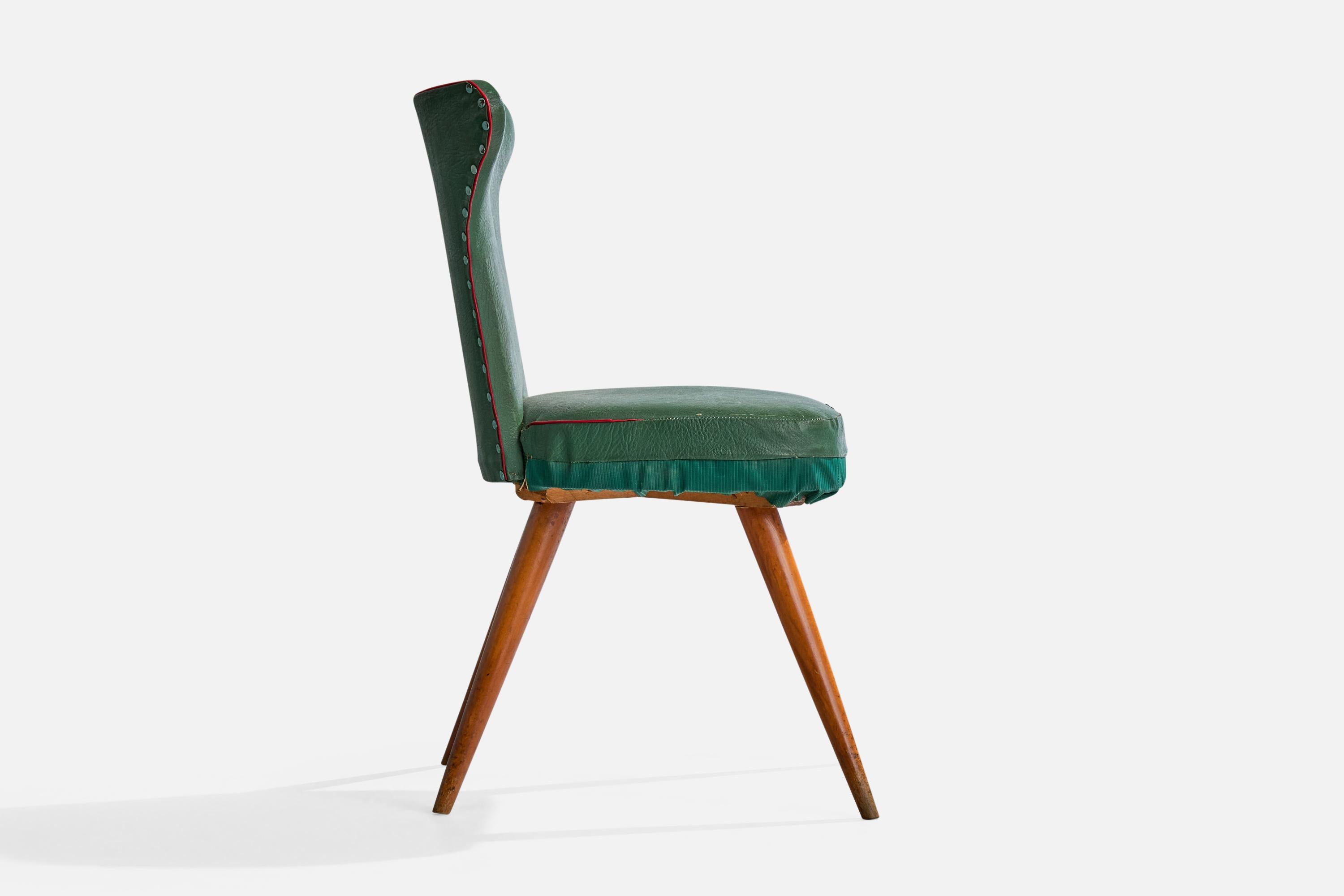 Chaises d'appoint de designer italien, Beeche, Skai, Italie, années 1950 en vente 4
