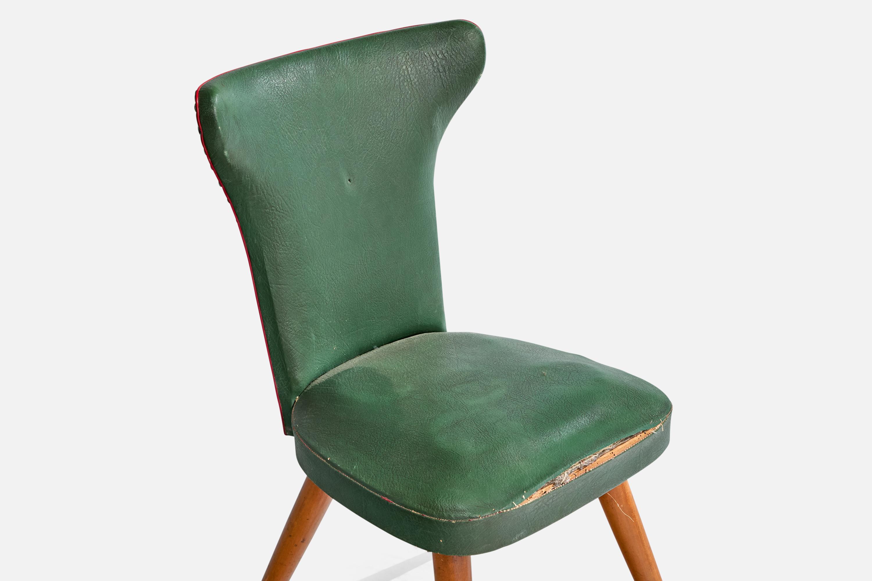 Chaises d'appoint de designer italien, Beeche, Skai, Italie, années 1950 en vente 6