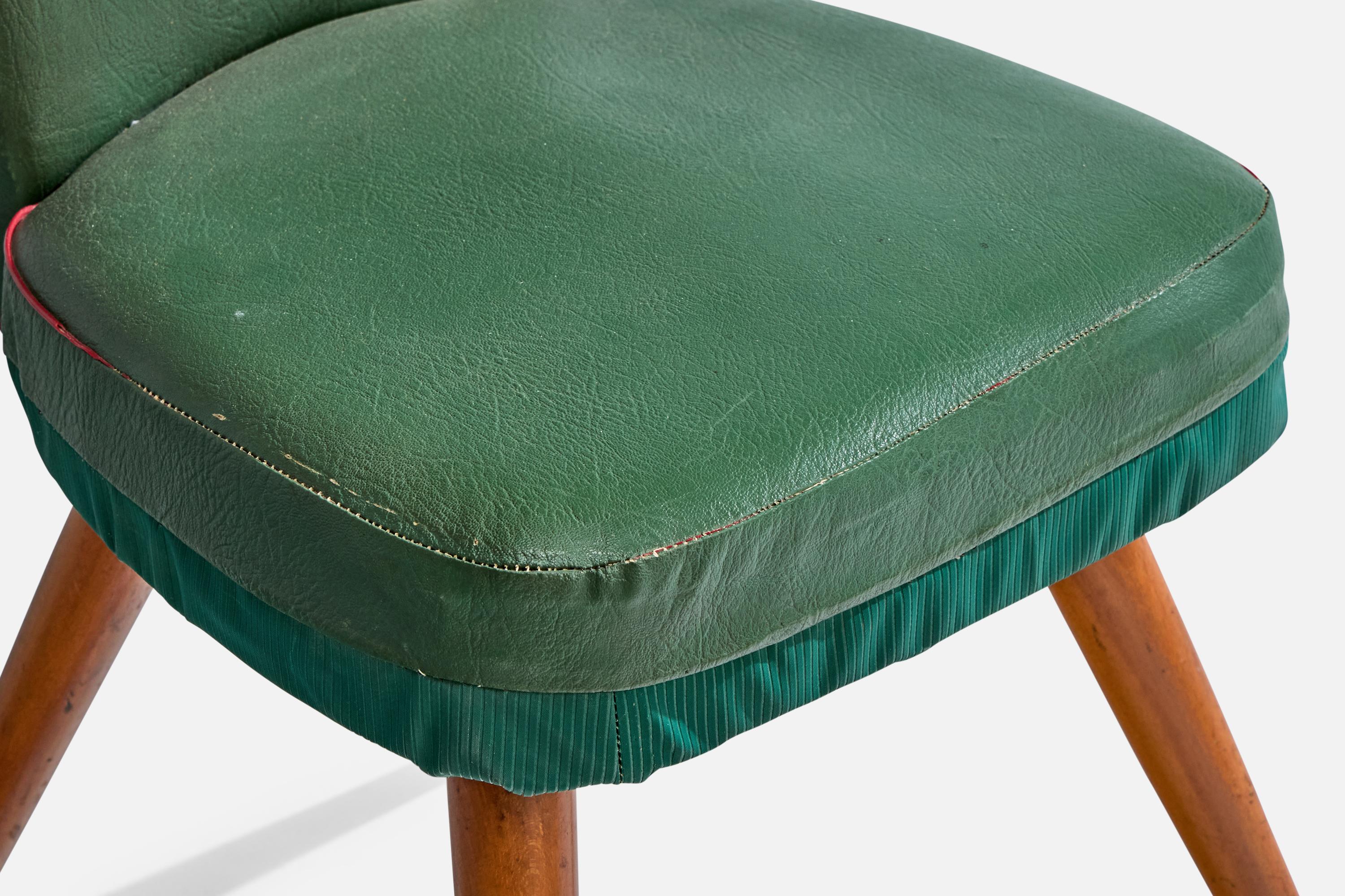 Mid-Century Modern Chaises d'appoint de designer italien, Beeche, Skai, Italie, années 1950 en vente