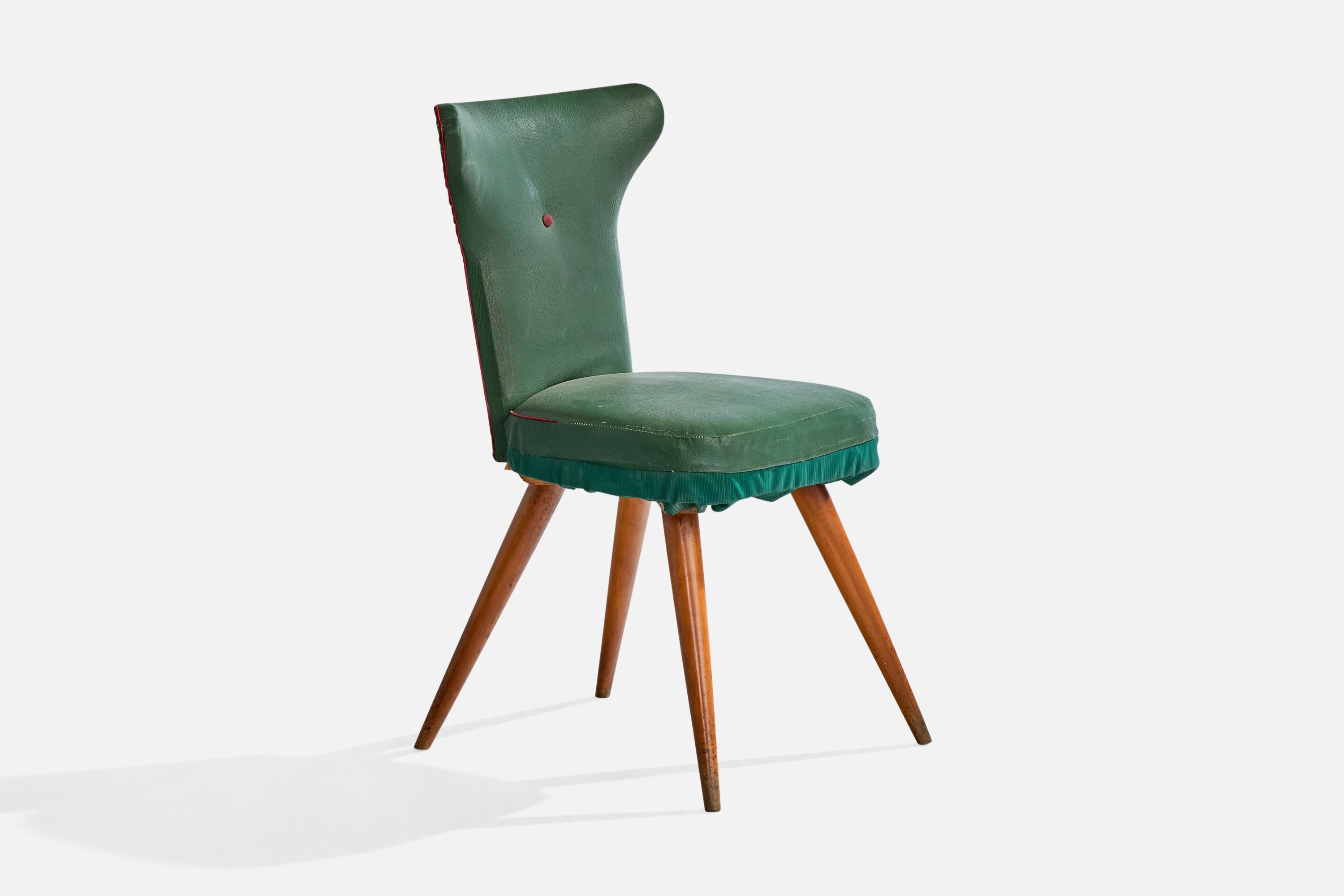 Chaises d'appoint de designer italien, Beeche, Skai, Italie, années 1950 en vente 2