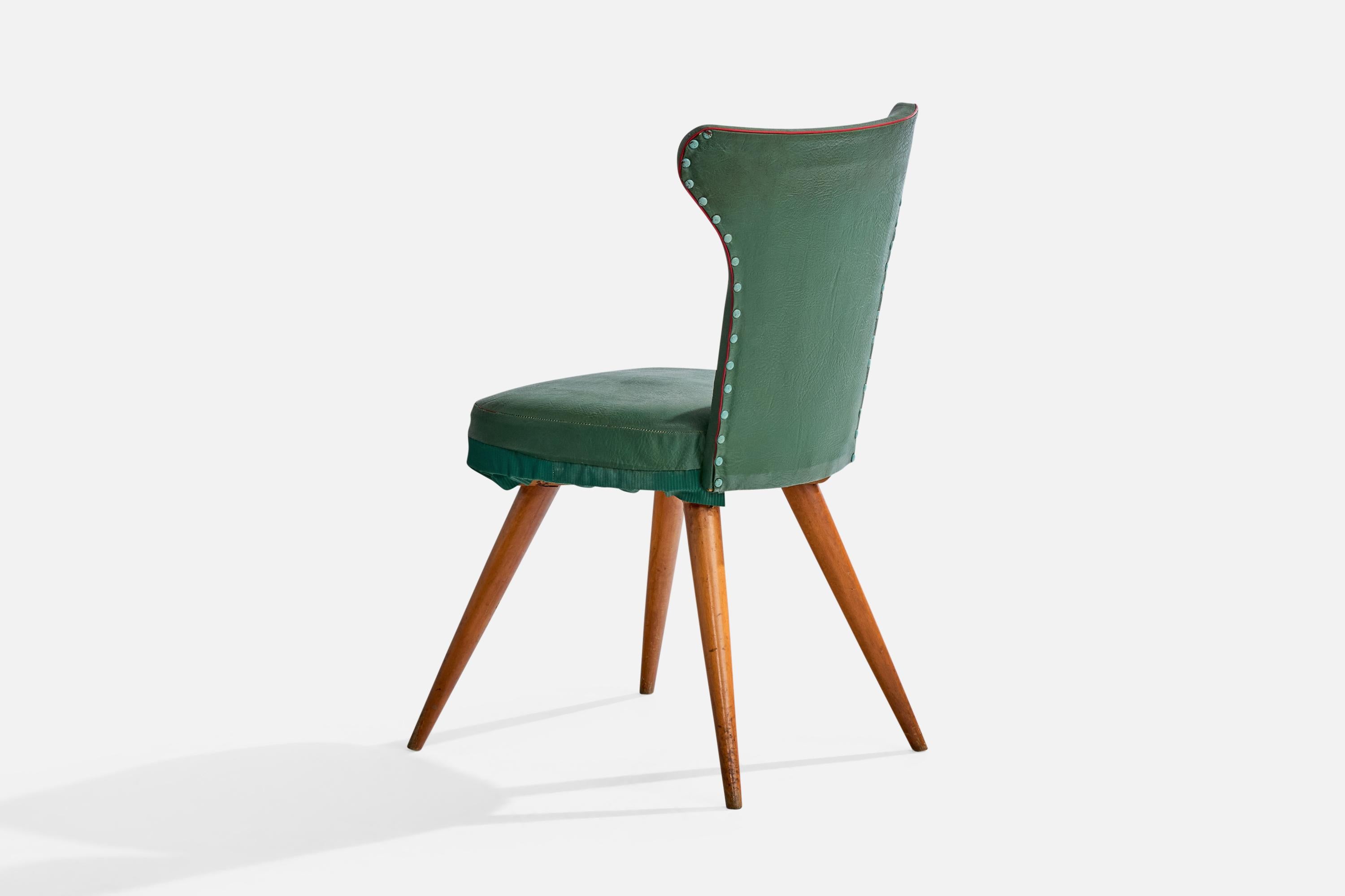 Chaises d'appoint de designer italien, Beeche, Skai, Italie, années 1950 en vente 3