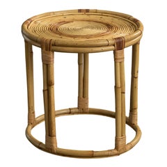 Italian Designer, Side Table, Bamboo, Rattan, Italy, 1960s