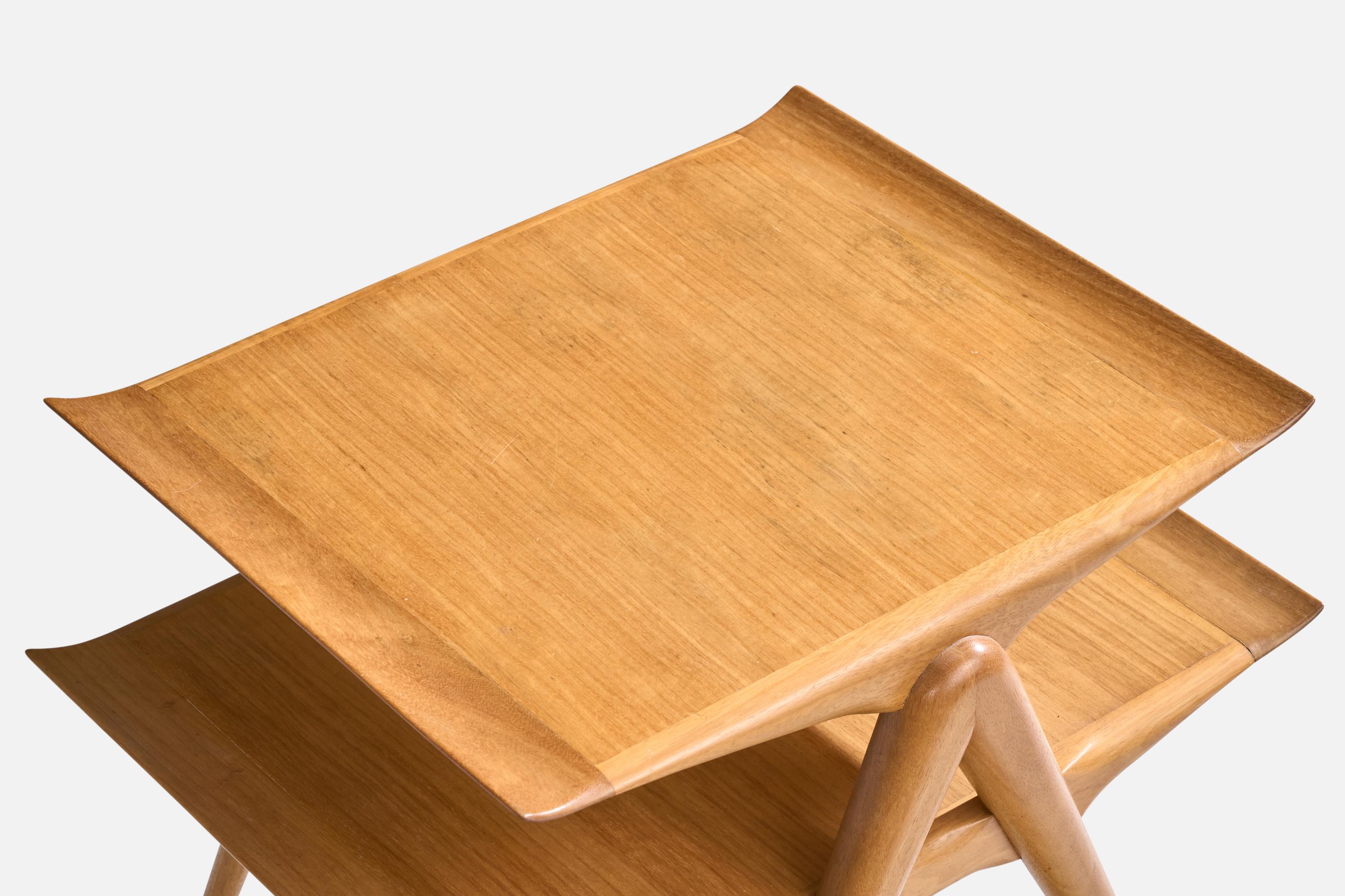 Italian Designer, Side Table, Wood, Brass, Italy, 1950s For Sale 3