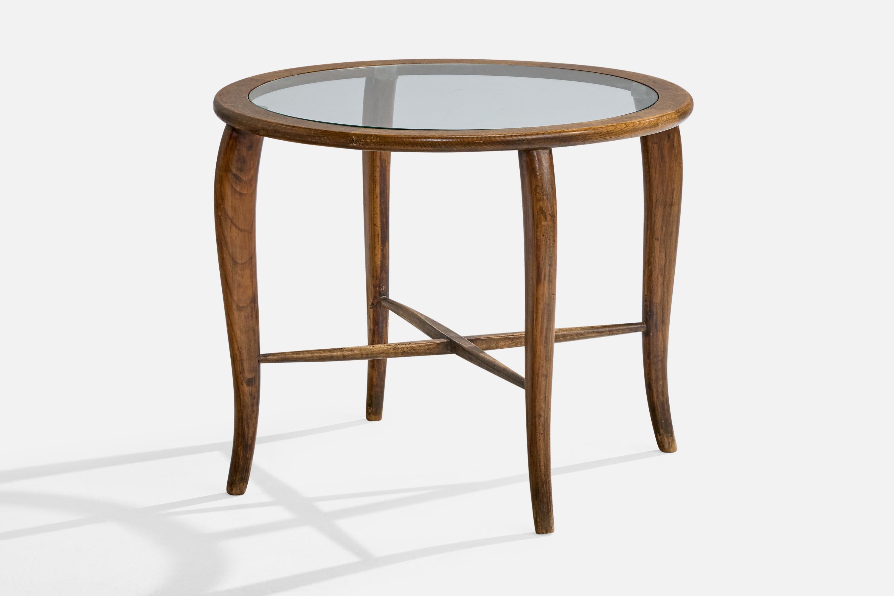 Table d'appoint en bois et en verre conçue et fabriquée en Italie, C.C.

Dimensions globales (pouces) : 19.3 