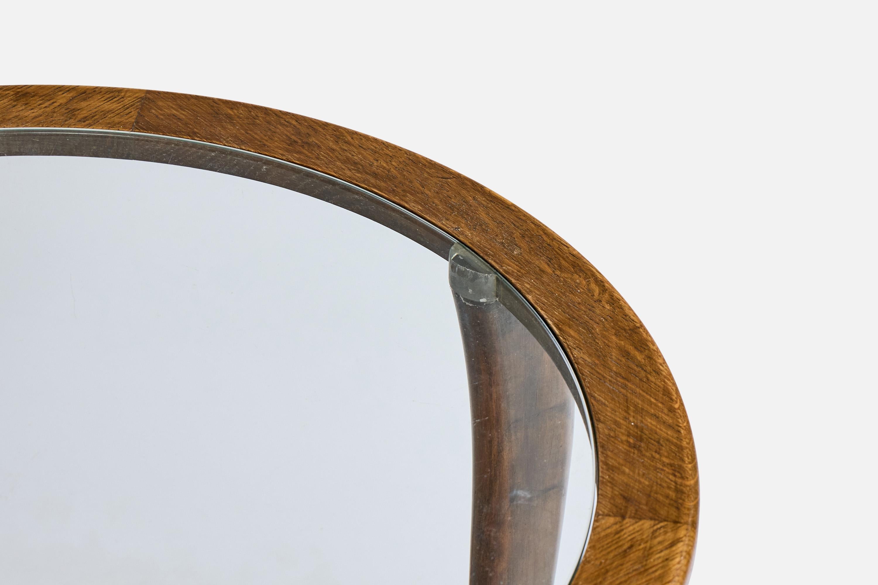 Designer italien, table d'appoint, Wood, verre, Italie, années 1950 en vente 2