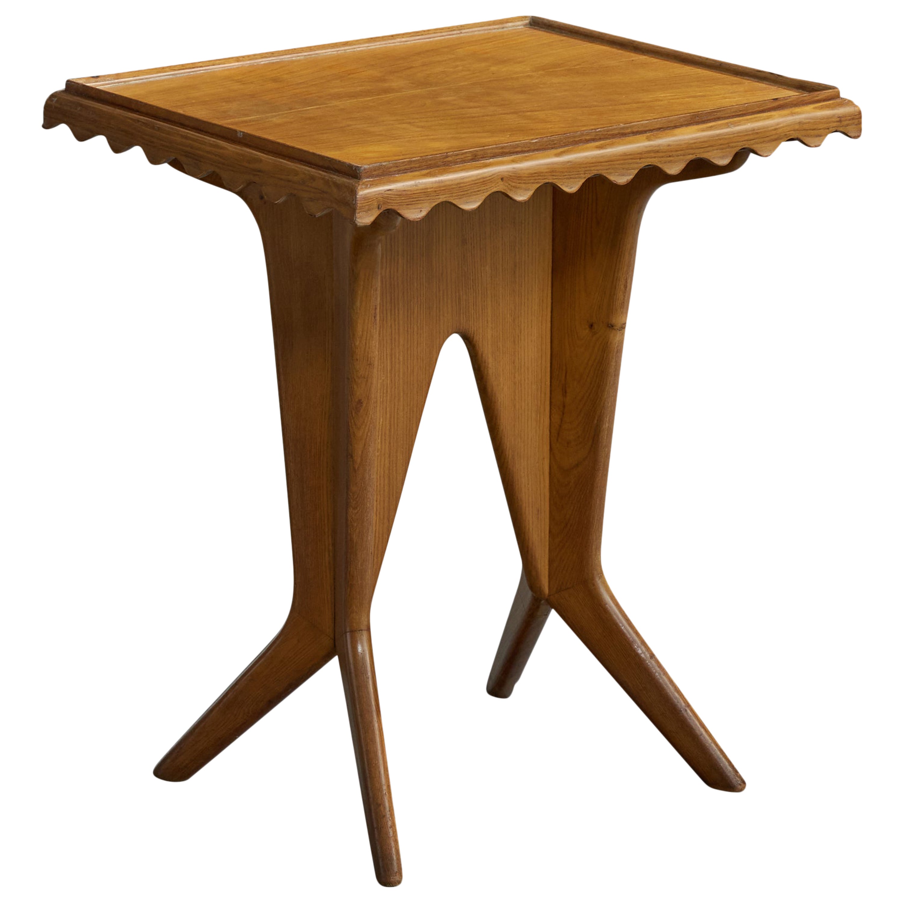 Italian Designer, Side Table, Wood, Italy, 1950s