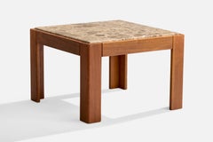 Tavolino di design italiano, Wood, Marmo, Italia, anni '70