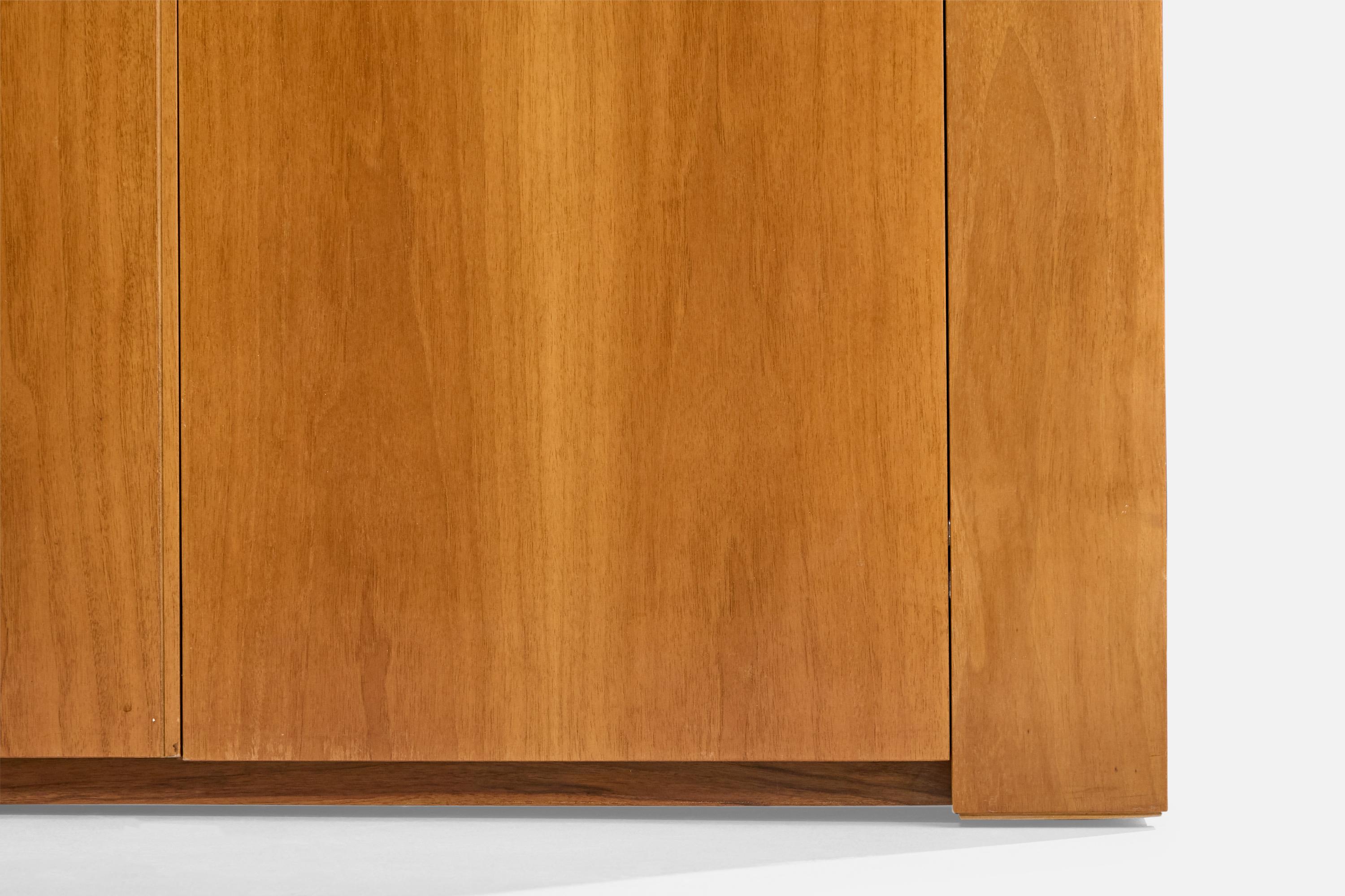 Italian Designer, Sideboard, Teak, Brass, Italy, 1970s For Sale 8