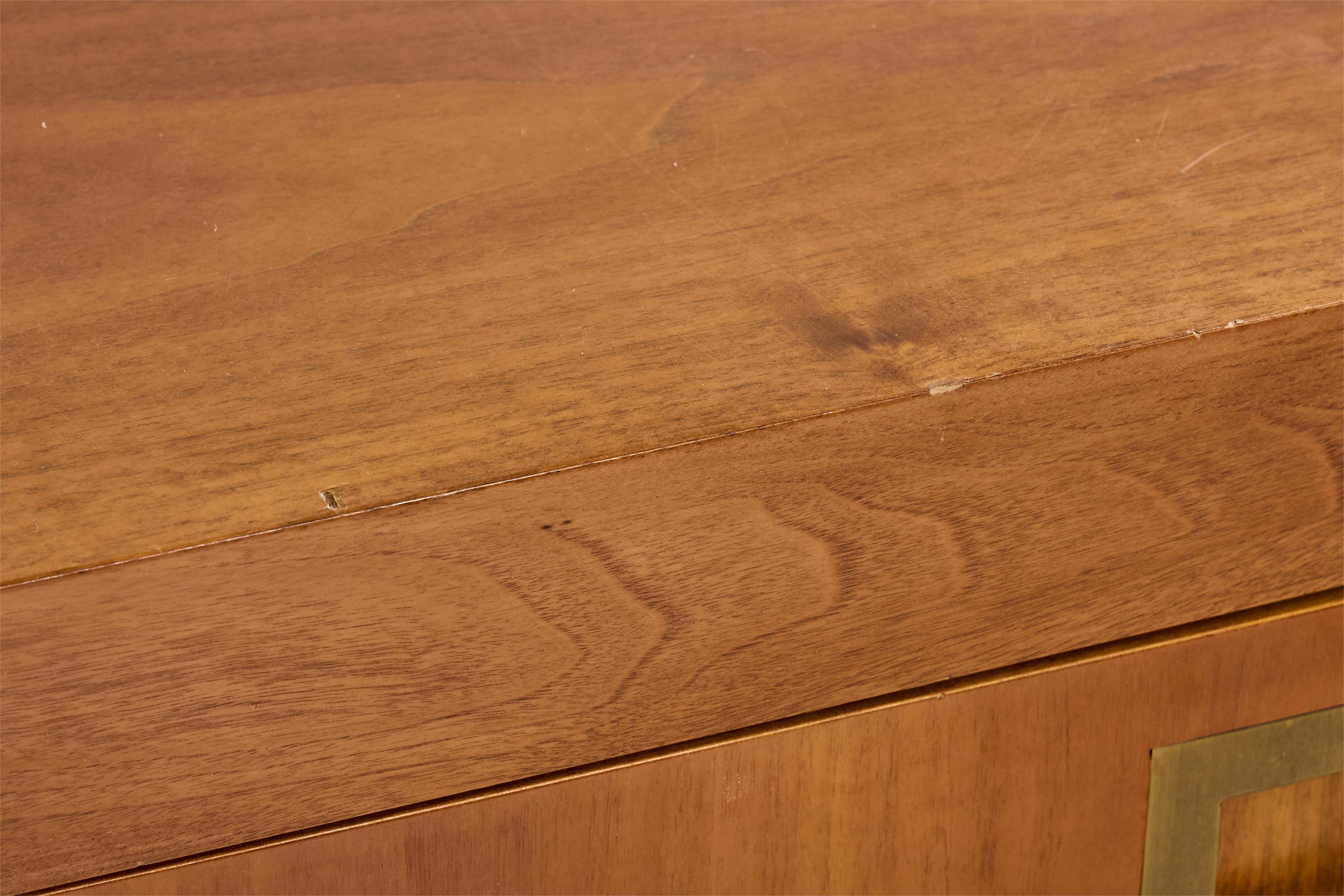 Italian Designer, Sideboard, Teak, Brass, Italy, 1970s For Sale 2