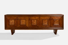 Italian Designer, Sideboard, Wood, Brass, Italy, 1940s
