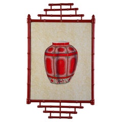 Italian Designer Silk Panel in Chinese Frame