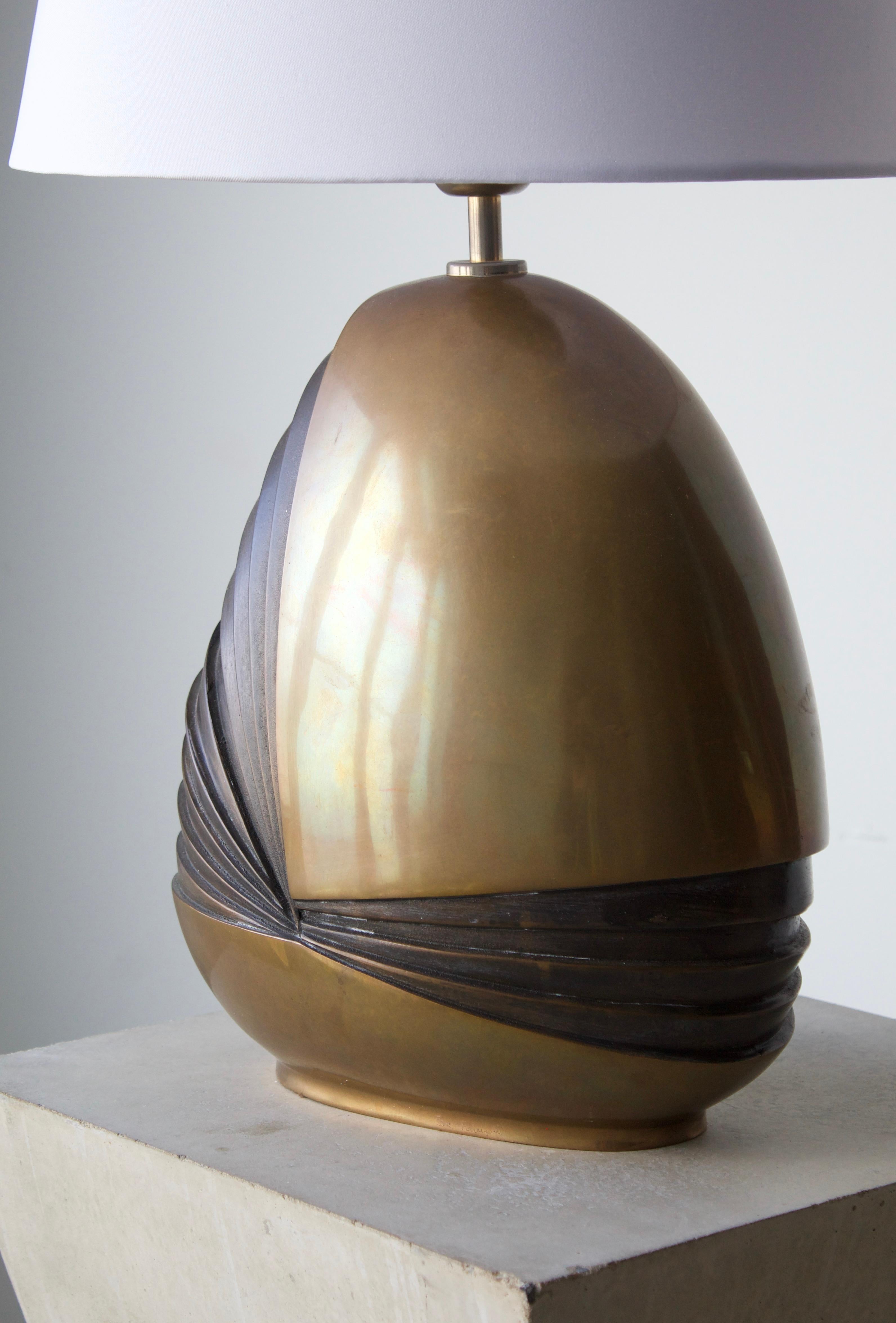 Italian Designer, Sizable Table Lamp, Brass, Italy, 1970s In Good Condition In High Point, NC